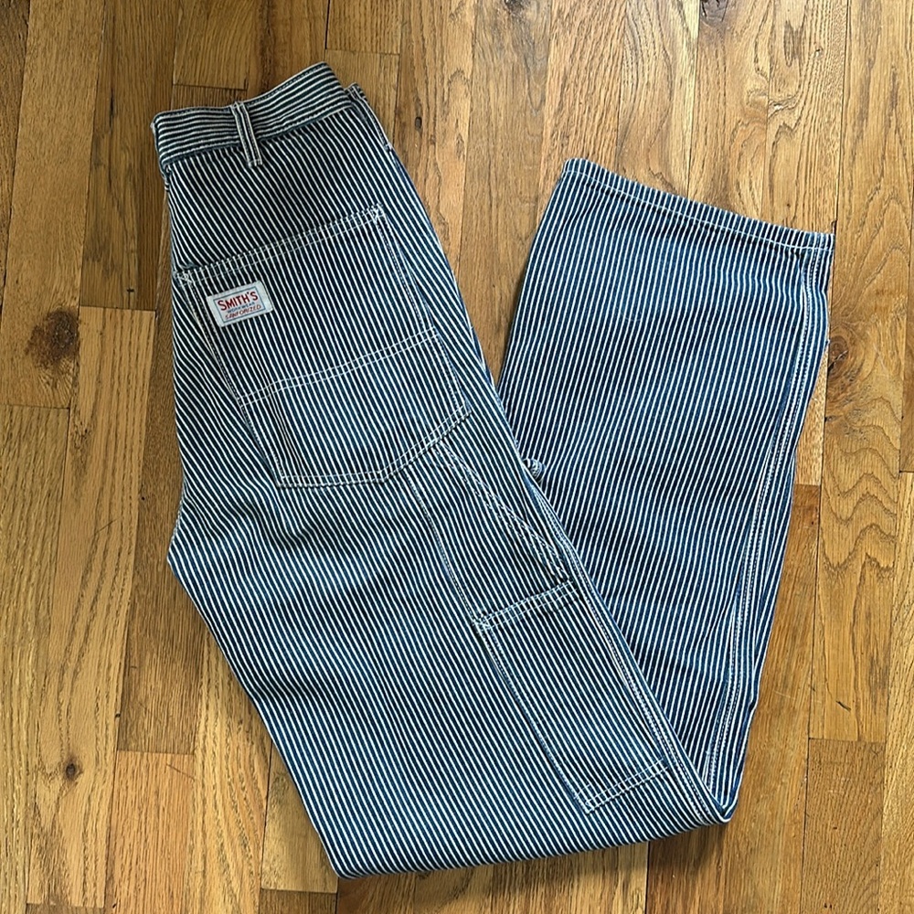 Smiths Workwear Sanforized Vintage Blue Stripe Denim Size 25